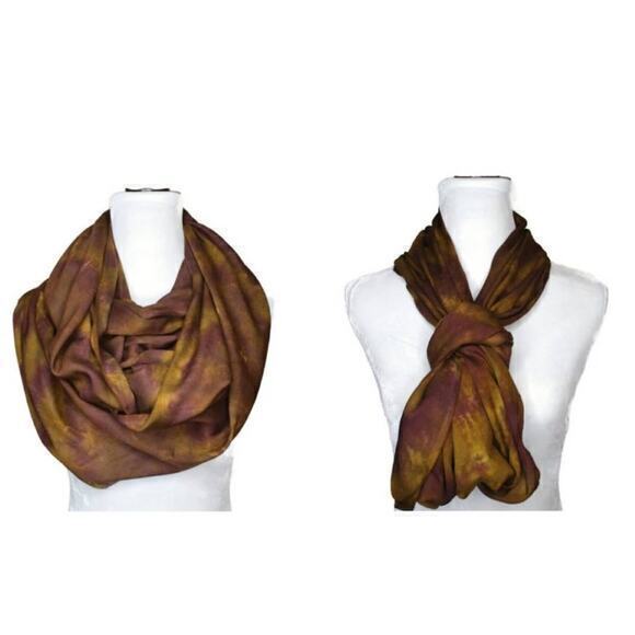 NEW Artisan Hand-Dyed Scarf Infinity Wrap Galaxy Tie Dyed‎ Print One Size - Picture 7 of 7